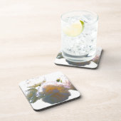 Elegante, pfirsichorange Rose Getränkeuntersetzer (Rechte Seite)