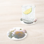 Elegante, pfirsichorange Rose Getränkeuntersetzer (Seite)