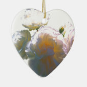 Elegante, pfirsichorange Rose Keramik Ornament (Rechts)