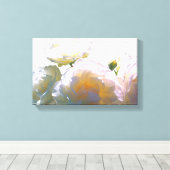 Elegante, pfirsichorange Rose Leinwanddruck (Insitu (Holzboden))