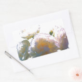 Elegante, pfirsichorange Rose Rechteckiger Aufkleber (Umschlag)