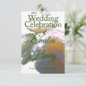 Elegante, pfirsichorange Rose Save The Date (Stehend Vorderseite)