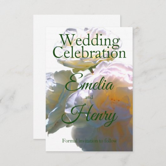 Elegante, pfirsichorange Rose Save The Date (Vorne/Hinten)