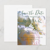 Elegante, pfirsichorange Rose Save The Date (Vorne/Hinten)