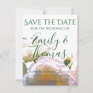 Elegante, pfirsichorange Rose Save The Date