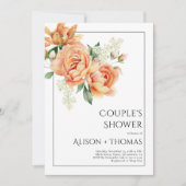 Elegante Pfirsichpfirsichpferde Blume Dusche Einladung (Vorderseite)