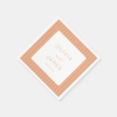 Elegante Pfirsichstreifen Serviette (Ecke)