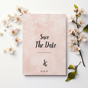 Elegante pfirsichweiße Blume Save the Date Einladung