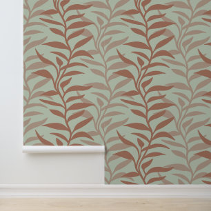 Elegante Pflanzen in Flow XL Mocha Mousse Silhouet Tapete