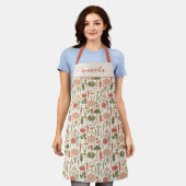 Elegante Pflanzenkraut Boho Muster Vegetarier Schürze (Getragen)