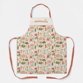 Elegante Pflanzenkraut Boho Muster Vegetarier Schürze (Vorderseite)