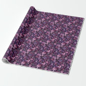 Elegante Pflaume & Beeren-Blumenmuster Geschenkpapier (Ungerollt)