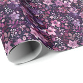 Elegante Pflaume & Beeren-Blumenmuster Geschenkpapier (Rolleneckpunkt)