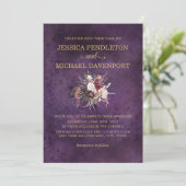 Elegante Pflaume Lila Blush Pink Cream Wedding Einladung (Stehend Vorderseite)