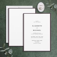 Elegante Pflaume Lila & White Typografy Wedding