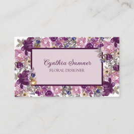 Elegante Pflaume, rosa und Lila Blüte Visitenkarte