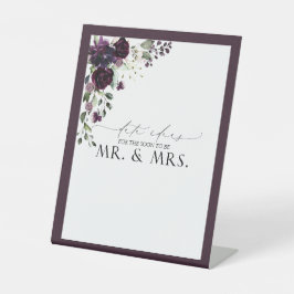 Elegante Pflaumen Lila Wasserfarben Datum der Idee Sockelschild