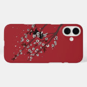 Elegante Pflaumenblüten und schwarze Katze Case-Mate iPhone Hülle (Rückseite (Horizontal))