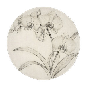 Elegante Phalaenopsis-Orchideen-Linienkunst Schneidebrett