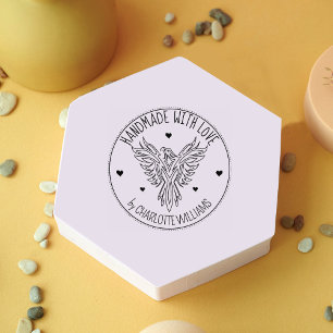 Elegante Phoenix-Handarbeit mit Liebe, Gummistempel