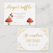 Elegante Pilze & Bienen, Goldfolie-Windelraffineri Begleitkarte (Vorne/Hinten)