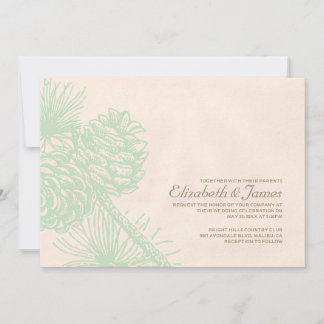 Elegante Pine Cones Hochzeit Einladungen