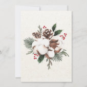 Elegante Pine & Cotton Holiday Party Einladung (Rückseite)