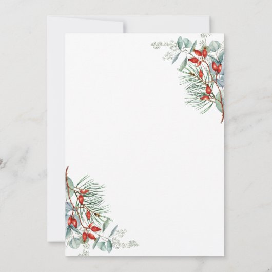 Elegante Pine Eucalyptus Weihnachtsbüros Party Einladung (Rückseite)