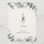 Elegante Pine & Holly Frohe Weihnachtseinladung. Einladung (Vorne/Hinten)