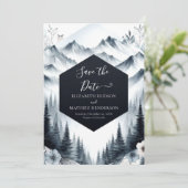 Elegante Pine Mountain Hochzeit Save The Date (Stehend Vorderseite)