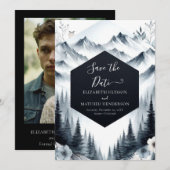 Elegante Pine Mountain Hochzeit Save The Date (Vorne/Hinten)