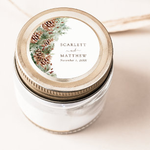 Elegante Pine Runder Aufkleber