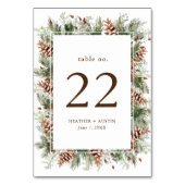 Elegante Pine Tischnummer (Rückseite)