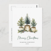 Elegante Pine Tree Christmas Company Gruß Postkarte (Vorne/Hinten)