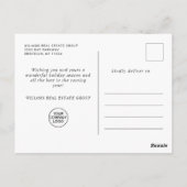 Elegante Pine Tree Christmas Company Gruß Postkarte (Rückseite)