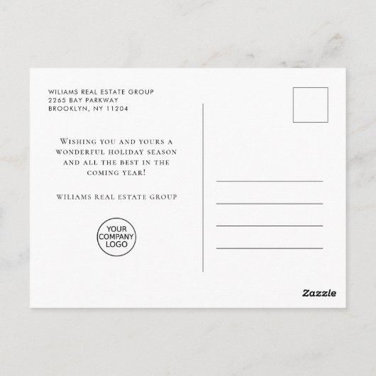 Elegante Pine Tree Christmas Company Gruß Postkarte (Rückseite)