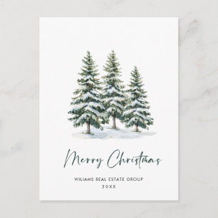 Elegante Pine Tree Christmas Company Gruß Postkarte