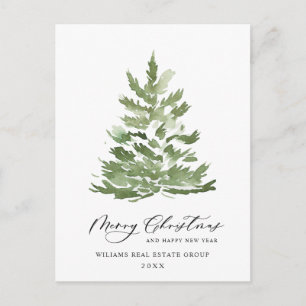 Elegante Pine Tree Christmas Company Gruß Postkarte
