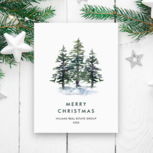 Elegante Pine Tree Christmas Company Gruß Postkarte
