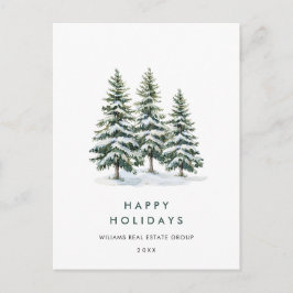 Elegante Pine Tree Christmas Company Gruß Postkarte