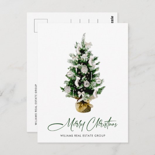 Elegante Pine Tree Christmas Company Gruß Postkarte (Vorne/Hinten)