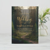 Elegante Pine Tree Forest Wedding Einladung (Stehend Vorderseite)