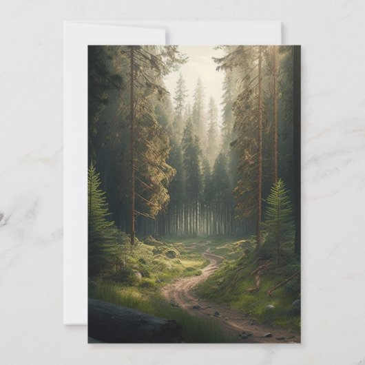 Elegante Pine Tree Forest Wedding Einladung (Rückseite)