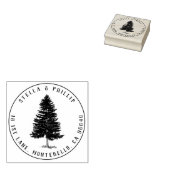 Elegante Pine Tree Vintage Rücksendeadresse Gummistempel (Stempel)