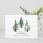 Elegante Pine Tree Weihnachten Corporate Gruß (Stehend Vorderseite)