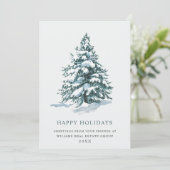 Elegante Pine Tree Weihnachten Corporate Gruß (Stehend Vorderseite)