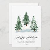 Elegante Pine Tree Weihnachten Corporate Gruß (Vorne/Hinten)