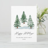 Elegante Pine Tree Weihnachten Corporate Gruß (Stehend Vorderseite)