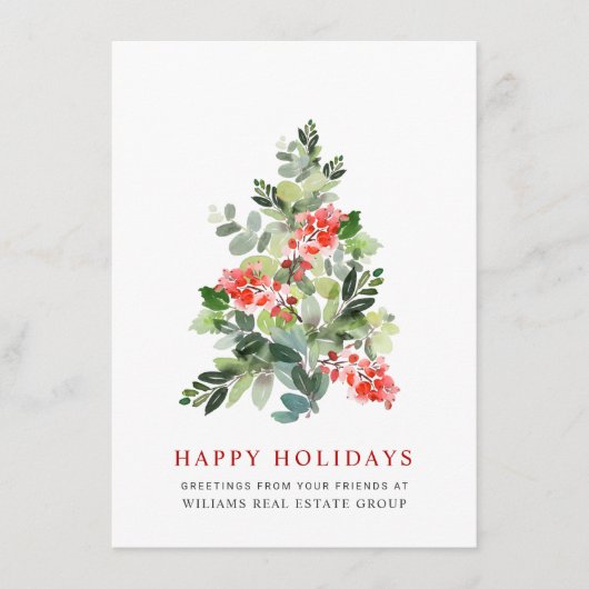 Elegante Pine Tree Weihnachten Corporate Gruß (Vorderseite)