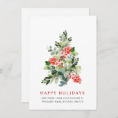 Elegante Pine Tree Weihnachten Corporate Gruß (Vorne/Hinten)